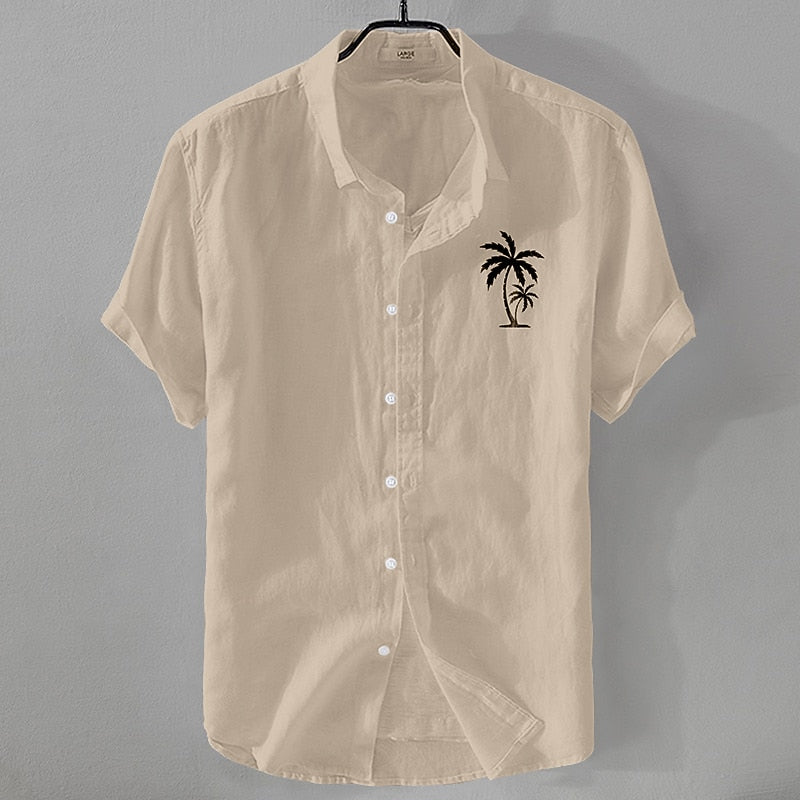 Men's Linen Shirt - Short Sleeve Summer Essential