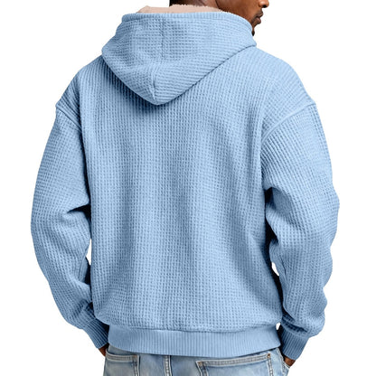 Quarter Zip Waffle Fleece Hoodie