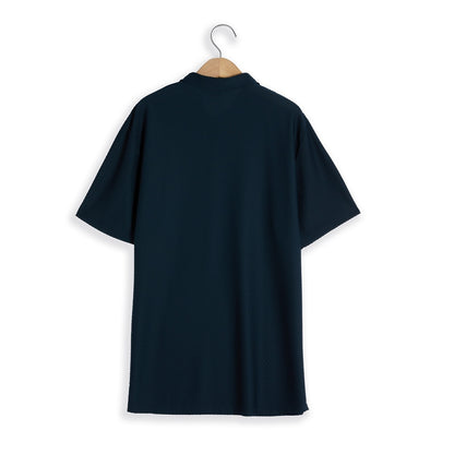 Basic Waffle Polo Shirt-Casual Short Sleeve Men's Top