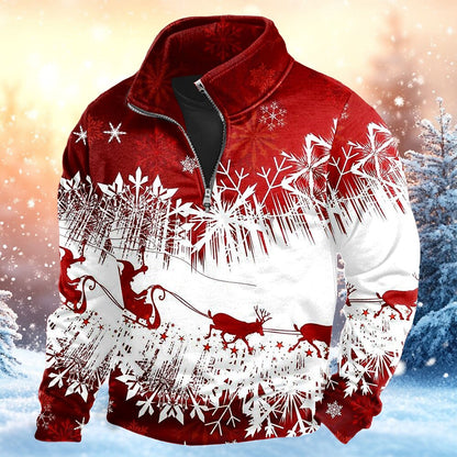 Christmas Scene Festive Zip Up Sweatshirt