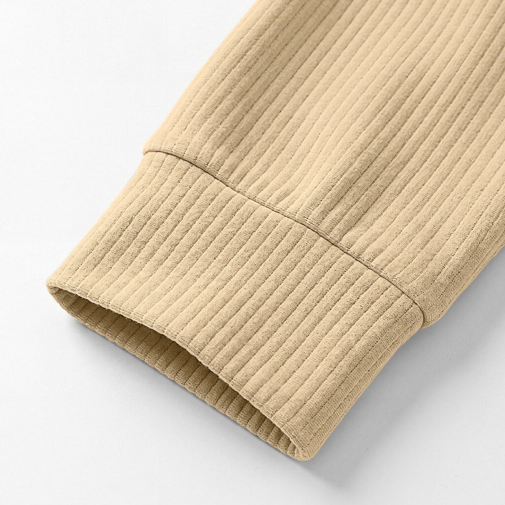 Colorblock Corduroy Quarter Zip Sweatshirt