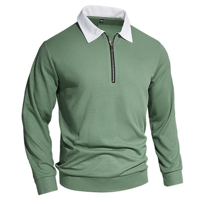Cozy Waffle Quarter-Zip Polo Shirts