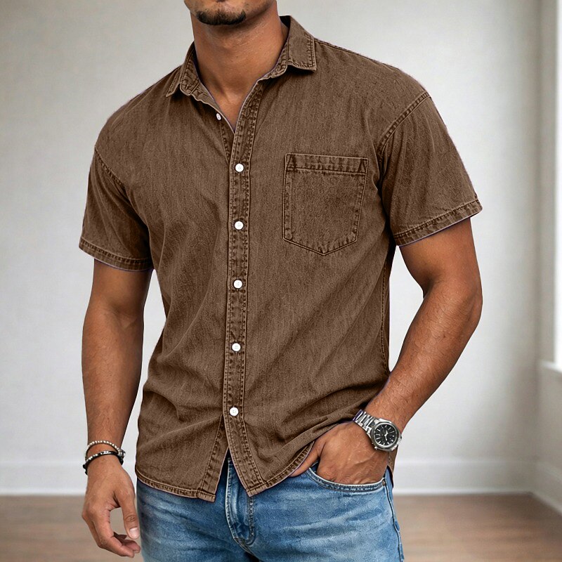 Men's Cotton Acid Wash Shirt