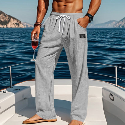 Men's Elastic Waist Linen Pants - Soft, Breathable Summer Style