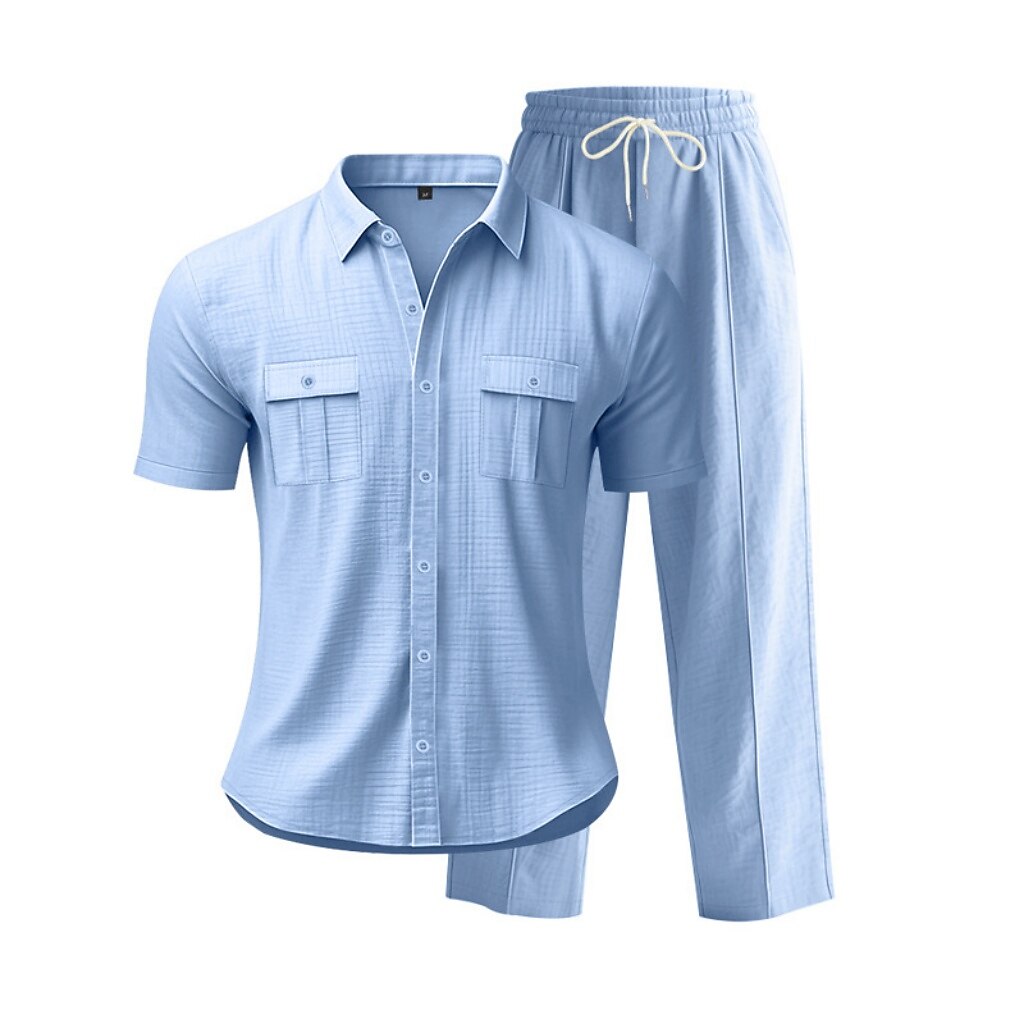 2-Piece Outfit-Linen Shirt with Pants