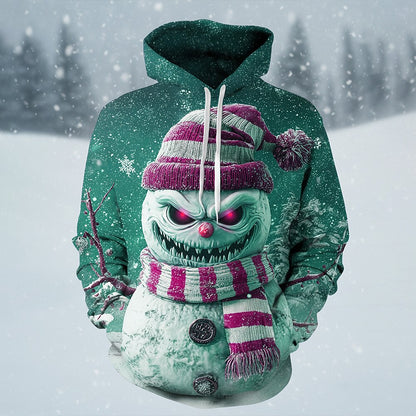Dark Snowman Christmas Gothic Hoodie