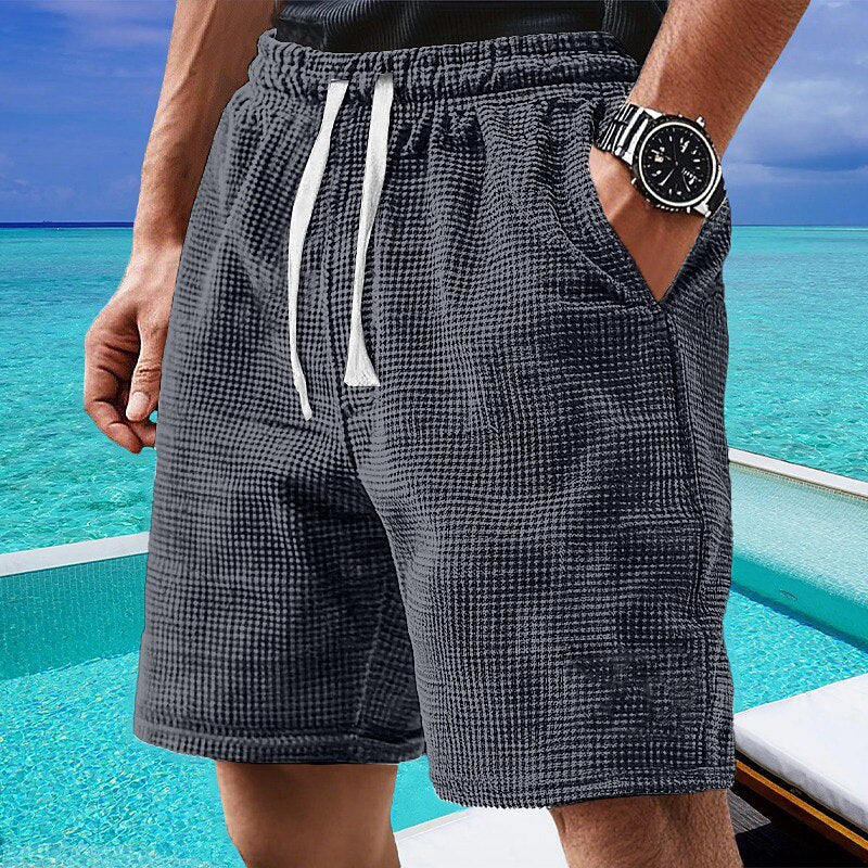 Lightweight Waffle Shorts-Comfortable Summer Wear