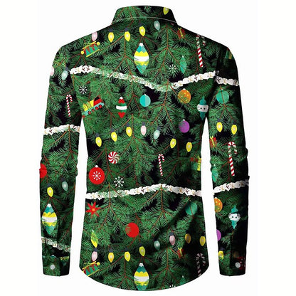 Christmas Tree Costume Casual Button Shirt