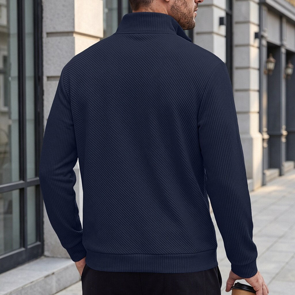 Jacquard Comfort Quarter Zip Sweatshirt