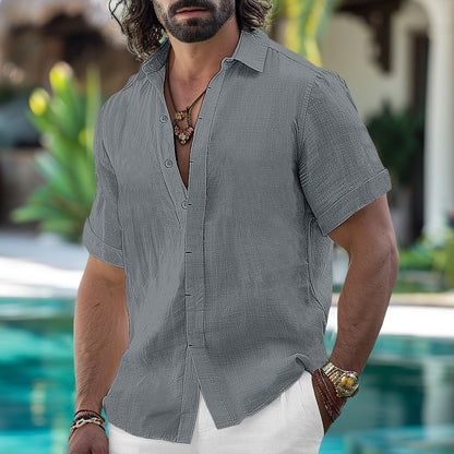 Short Sleeve Linen Shirt - Light & Comfortable