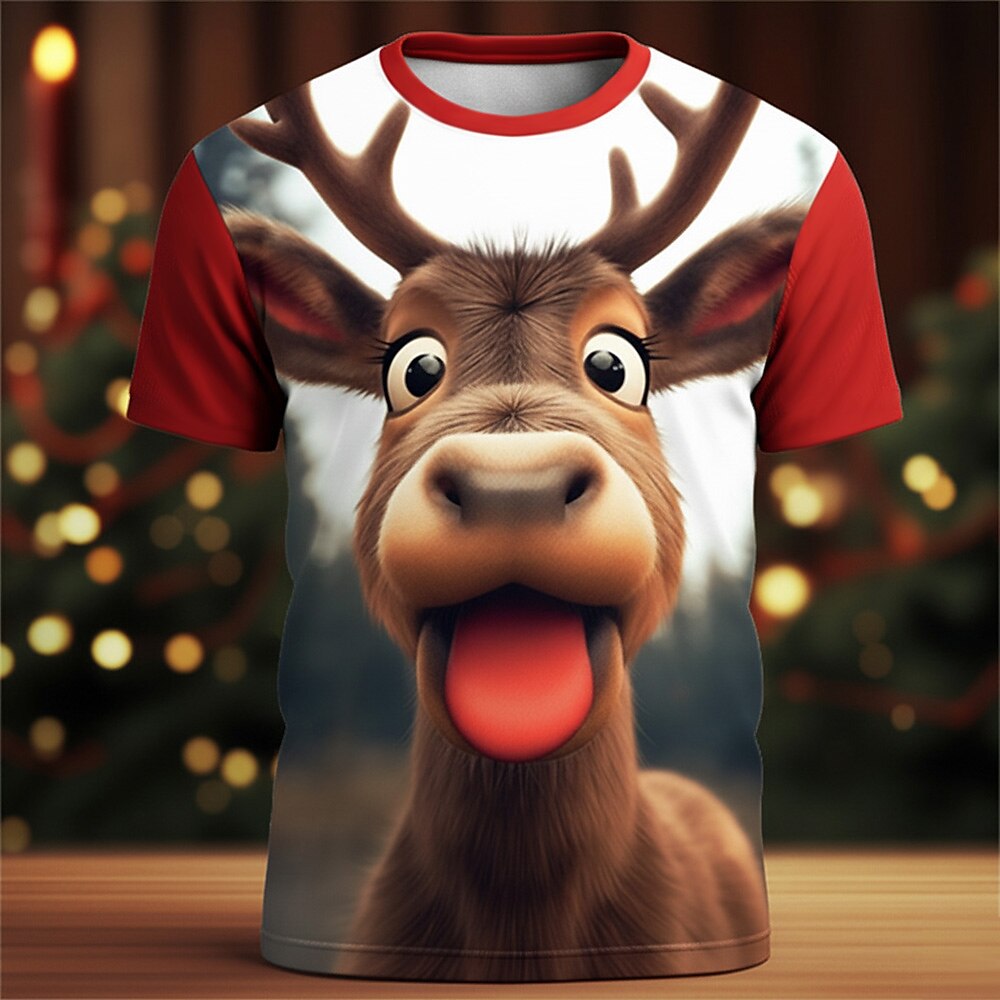 Men's Christmas Cat Graphic Party Tee