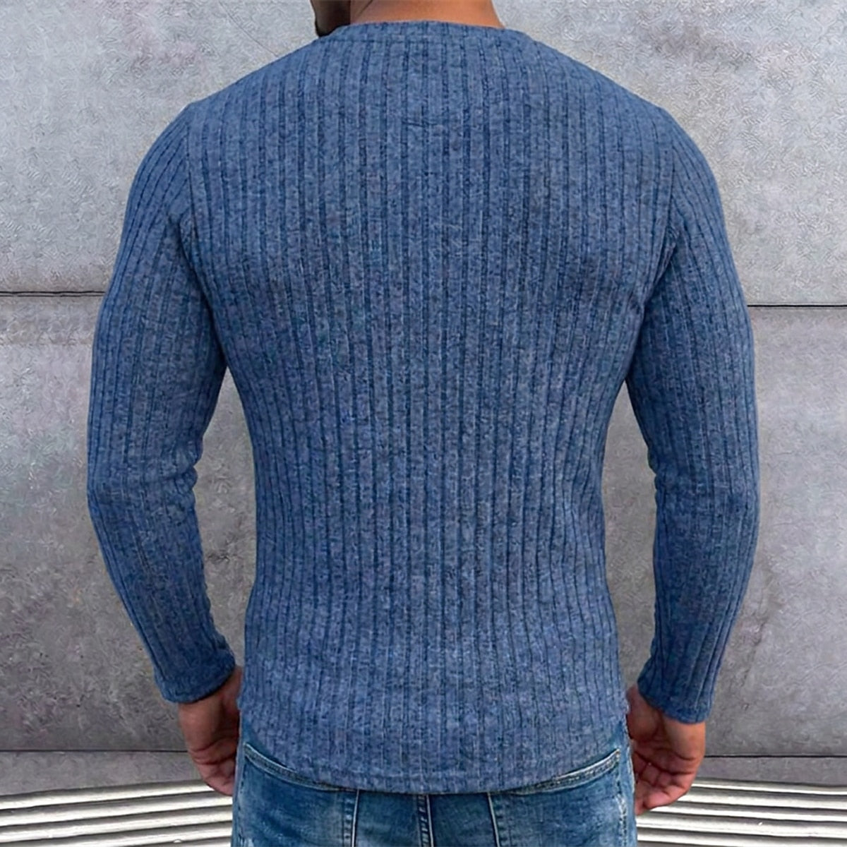 Vintage Ribbed Fleece Henley Shirt