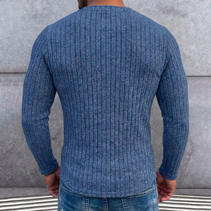Vintage Ribbed Fleece Henley Shirt