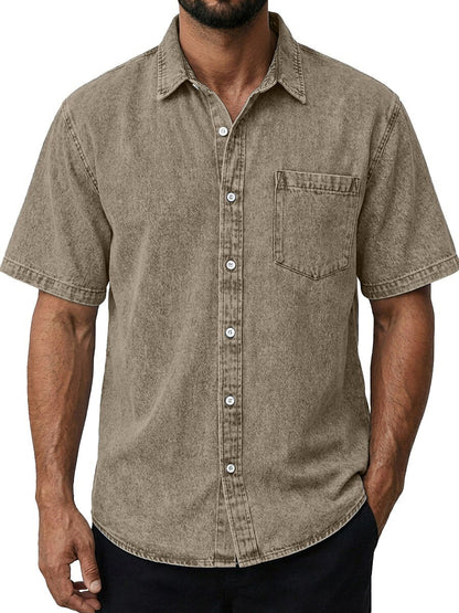 Vintage Washed Cotton Pocketed Shirt