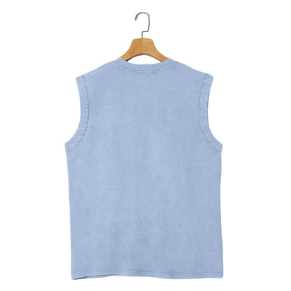 Men's 100% Cotton Henley Tank Top