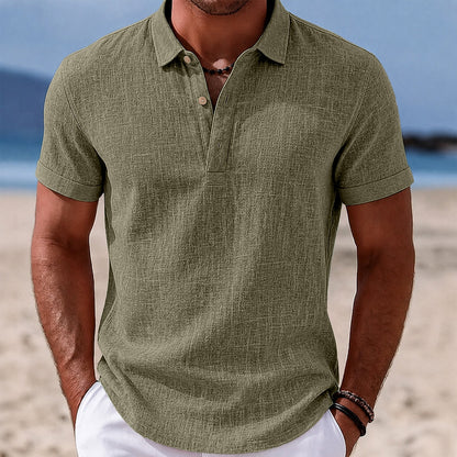 Breathable Linen Polo  Shirt