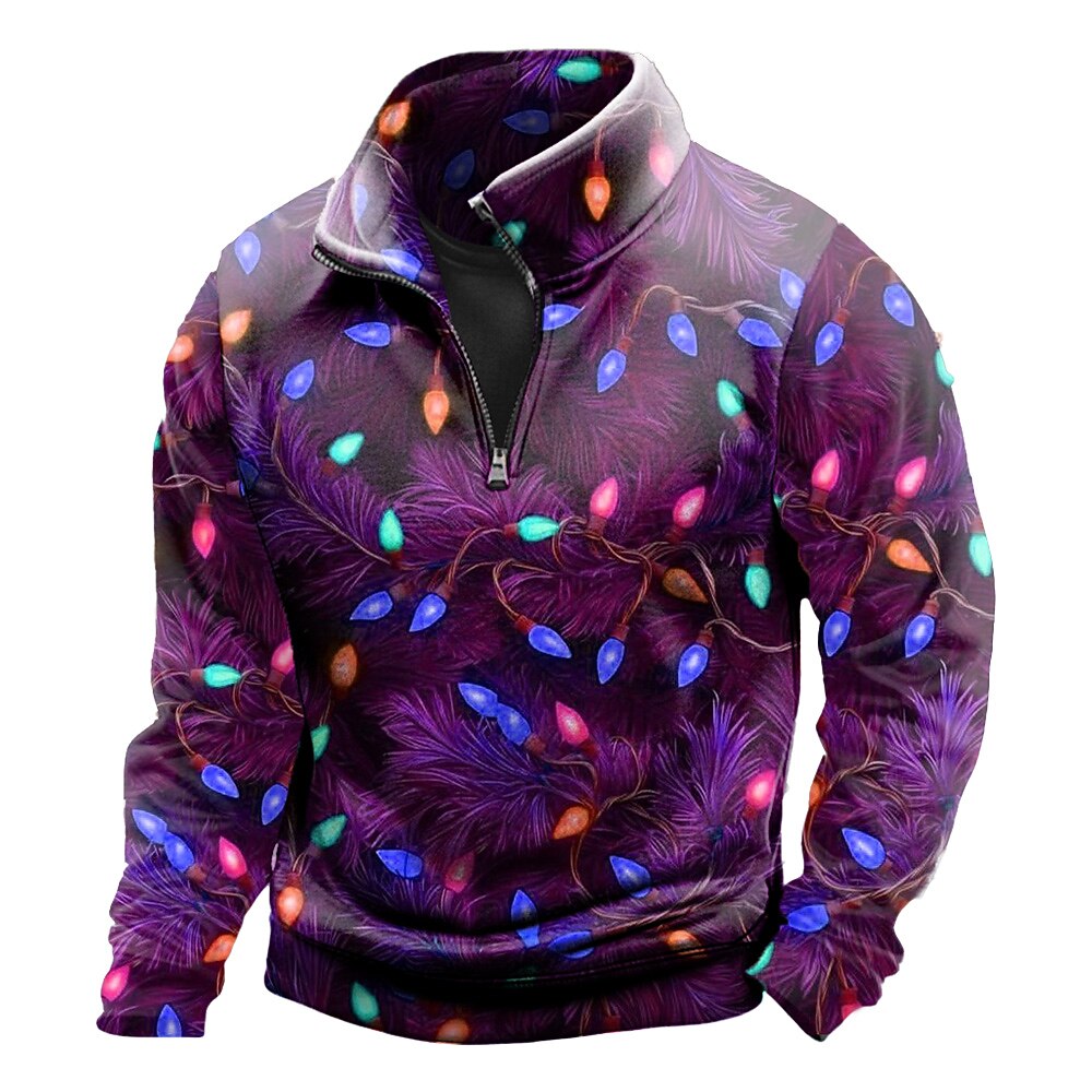 Christmas Lights Festive Zip Up Sweatshirt