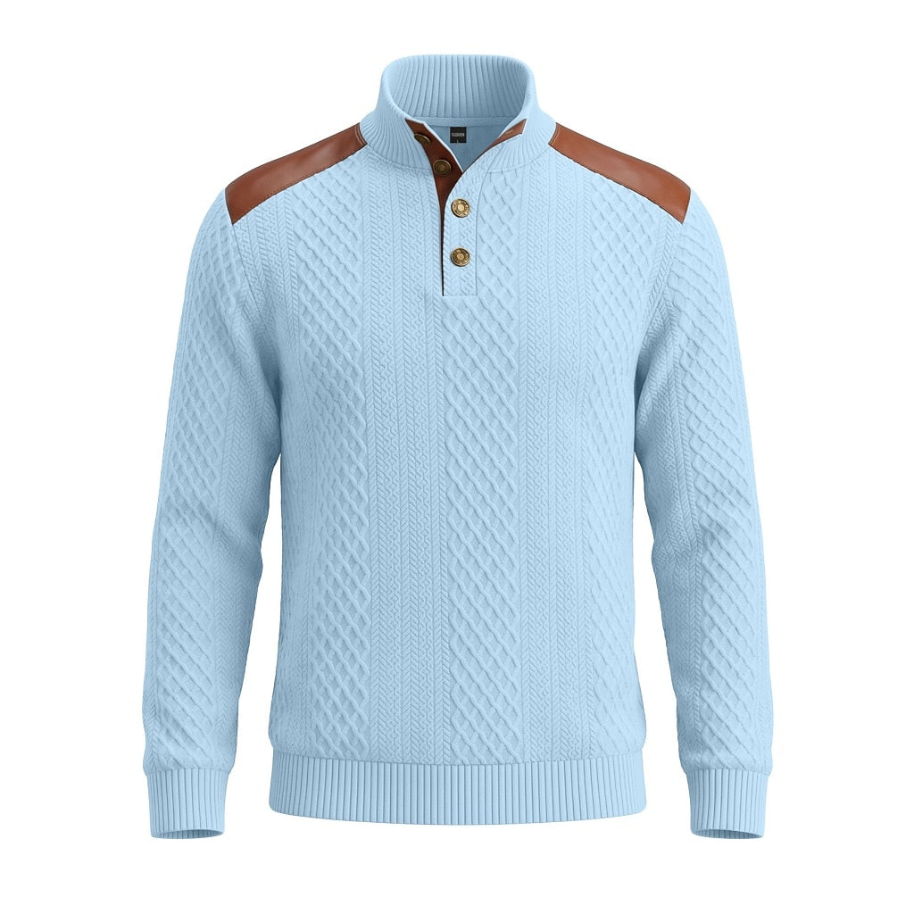 Patchwork Jacquard Textured Sweatshirt