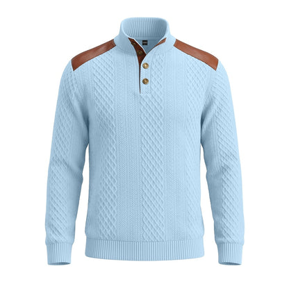 Patchwork Jacquard Textured Sweatshirt