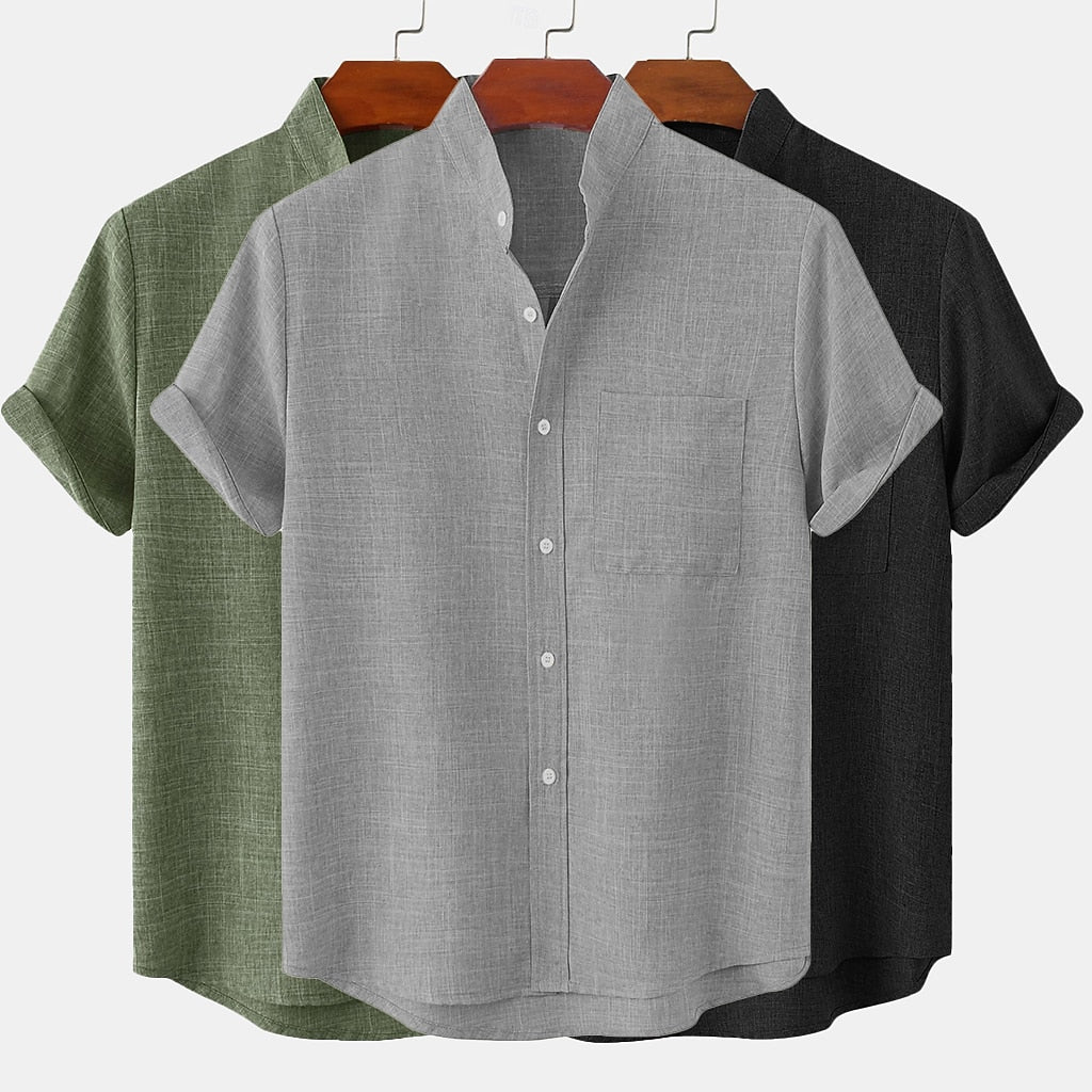 3-Piece Men's Linen Shirt - Soft & Breathable