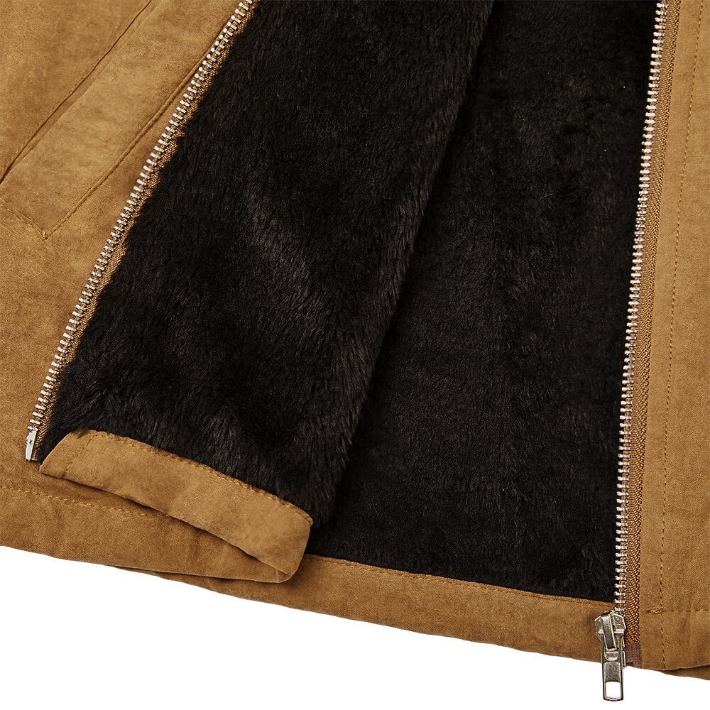 Suede Fleece Hooded Jacket for Everyday Wear