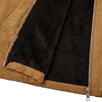 Suede Fleece Hooded Jacket for Everyday Wear