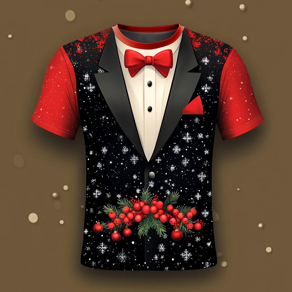 Men's Christmas Tree Snowflake Costume Tee