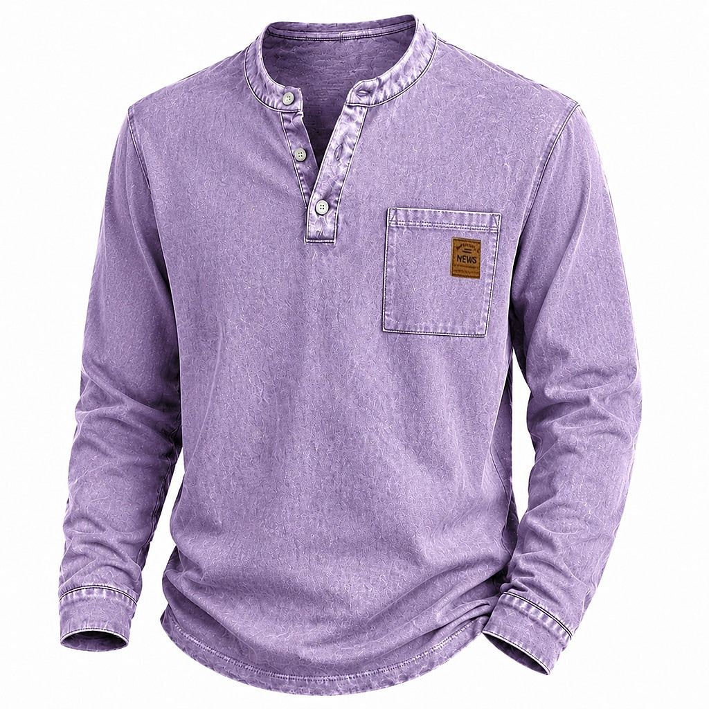 Broken-in Comfort 100% Cotton Henley Shirt