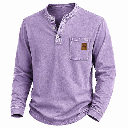 Broken-in Comfort 100% Cotton Henley Shirt