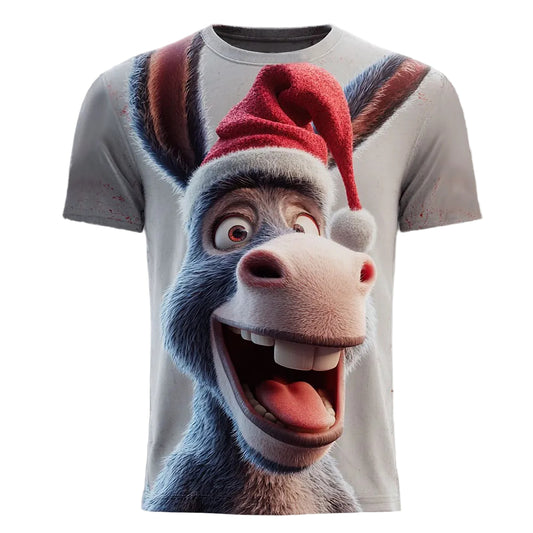 Men's Christmas Donkey Graphic Crewneck Tee