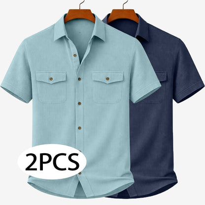 2-Pack Men's Textured Corduroy Shirts