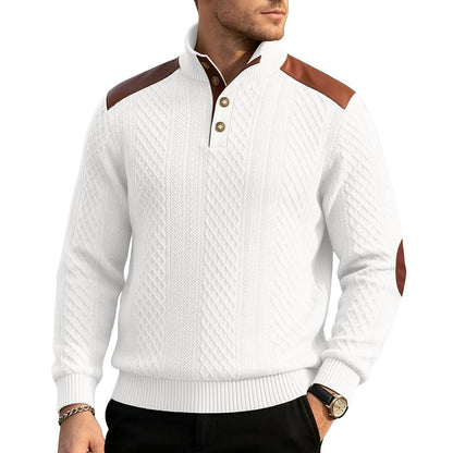 Patchwork Jacquard Textured Sweatshirt