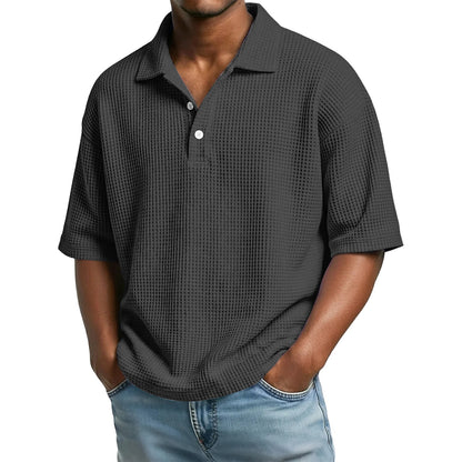 Men's Waffle Knit Polo Shirt