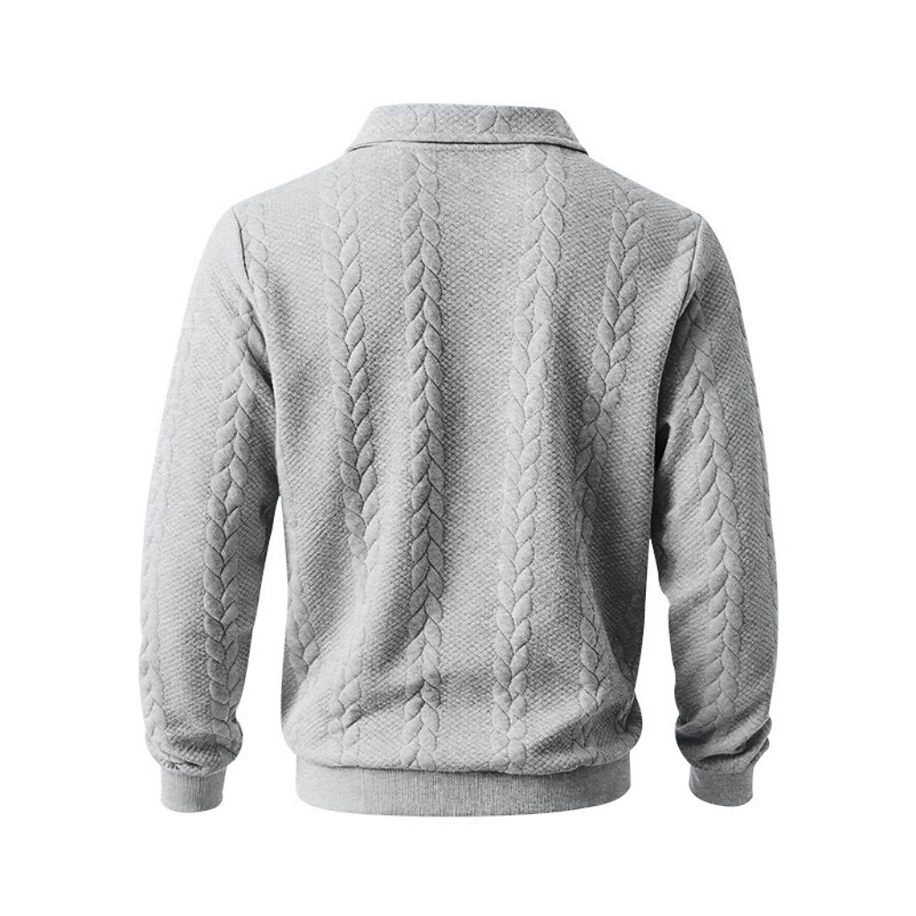 Comfort Jacquard Quarter Zip Polo