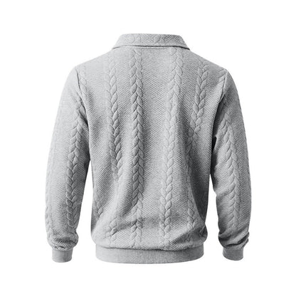 Comfort Jacquard Quarter Zip Polo