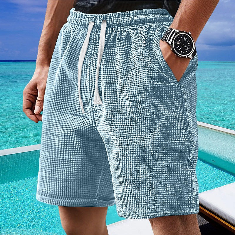 Lightweight Waffle Shorts-Comfortable Summer Wear