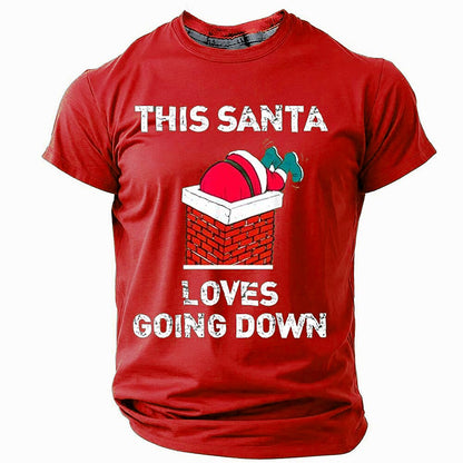 Men's Evergreen Santa Christmas T-Shirt