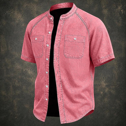 Vintage Washed Cotton Button Up Shirt