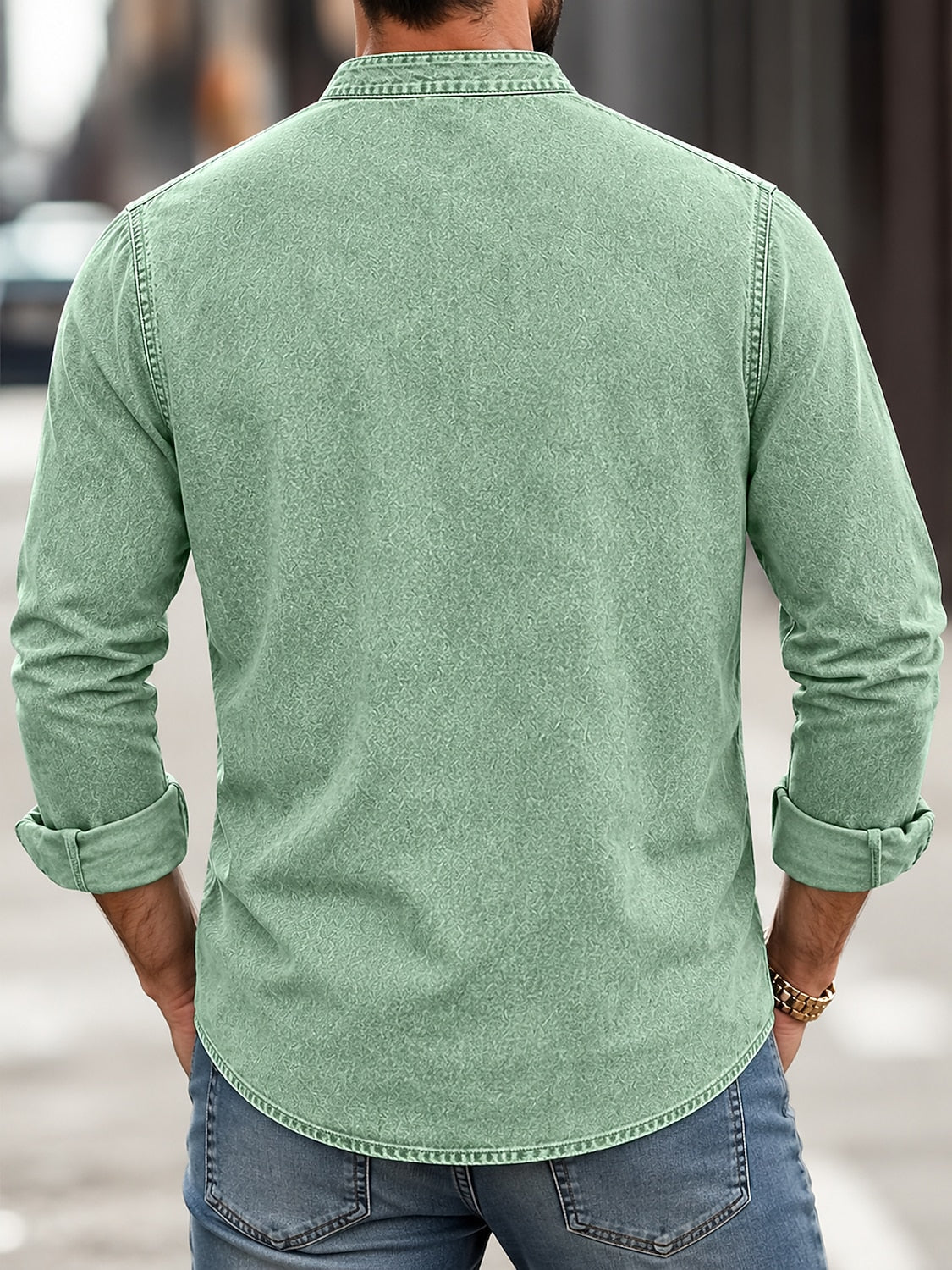 Vintage Washed Cotton Western Pocket Shirt