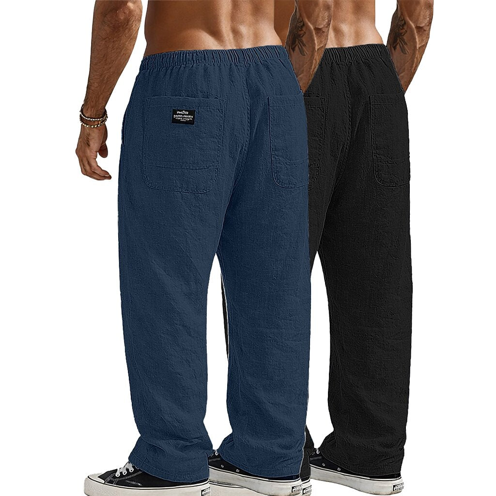 2Pcs Men's Linen Pants Set