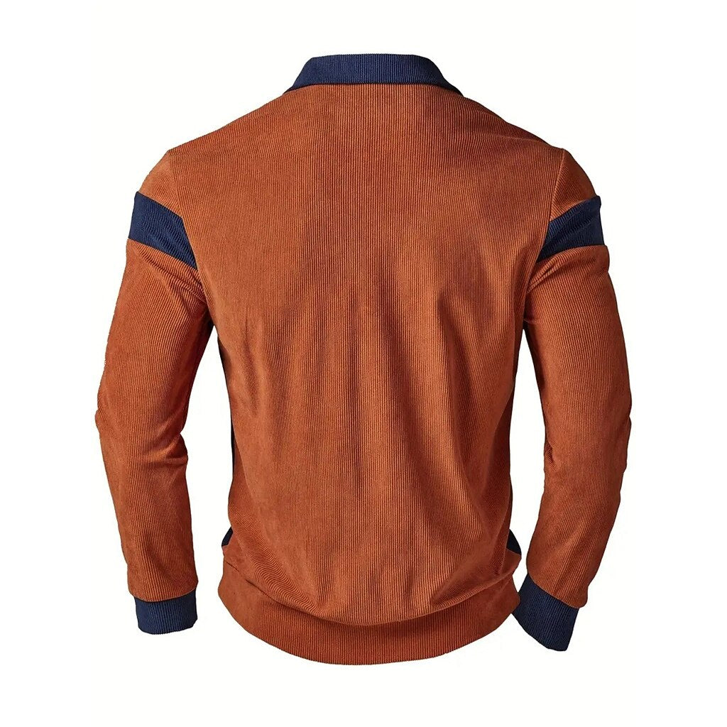 Colorblock Corduroy Polo Shirt
