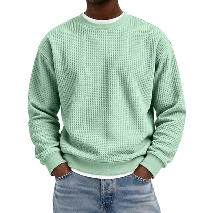 Classic Crewneck Waffle Sweatshirt Pullover