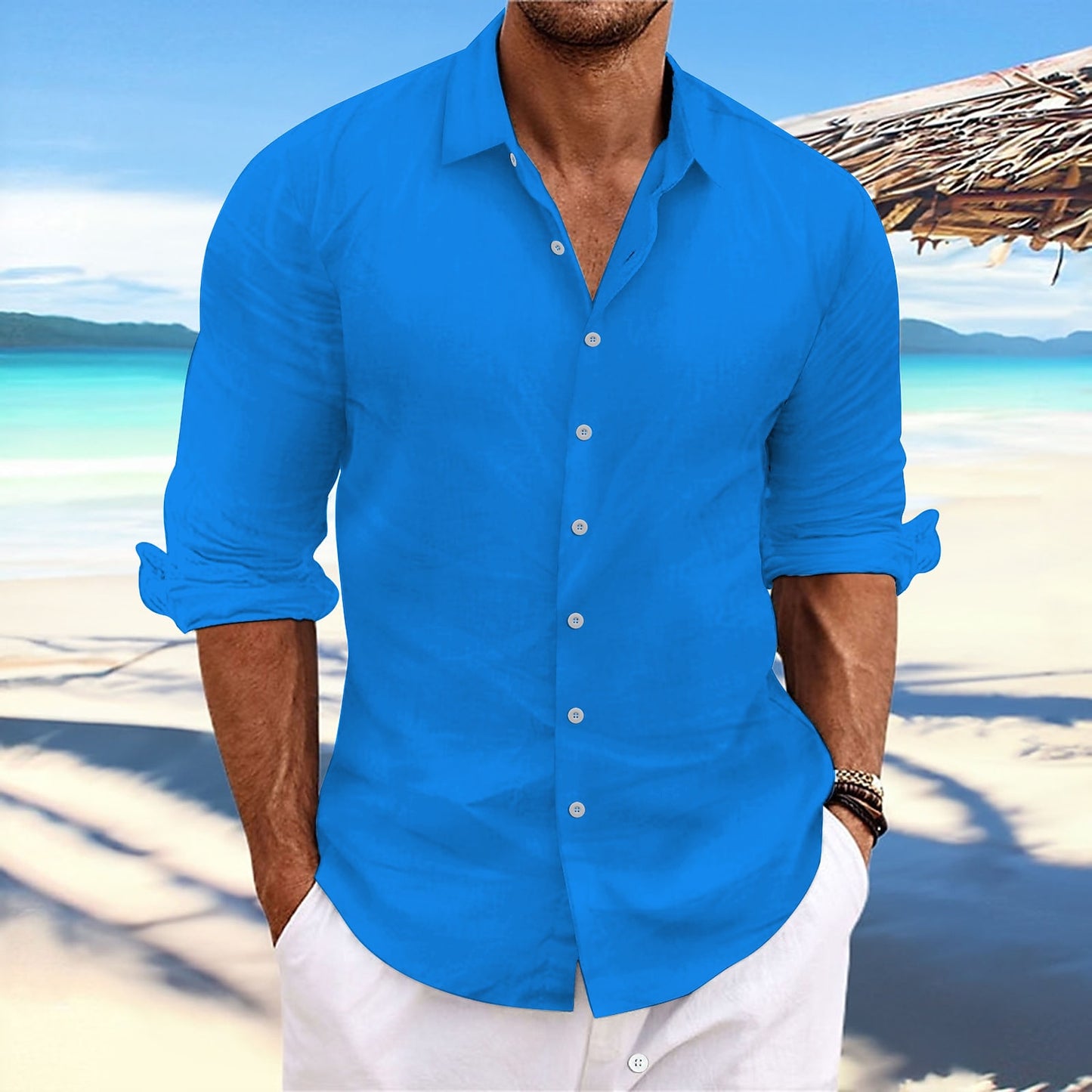 Men's Linen Summer Shirt - Casual Button-Up for Everyday Comfort