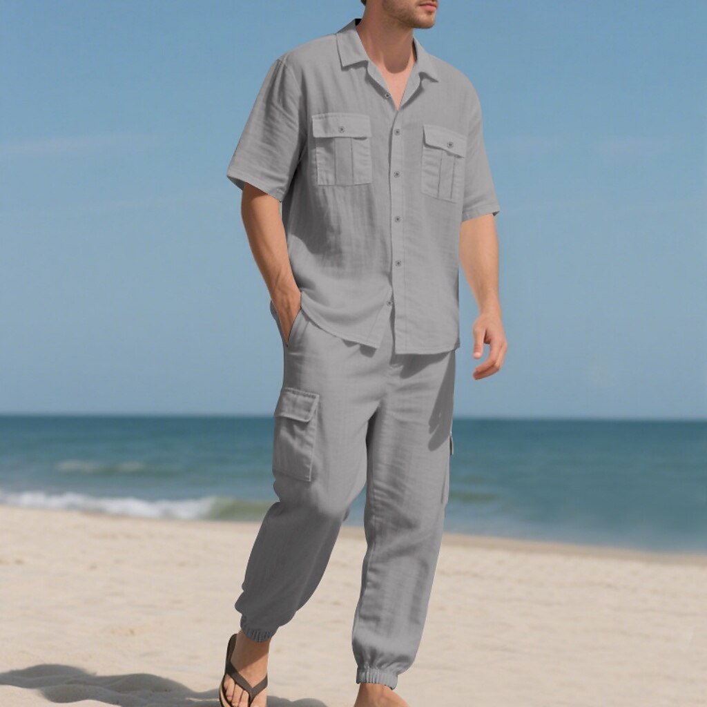 Cotton Linen Set-Shirt and Pants