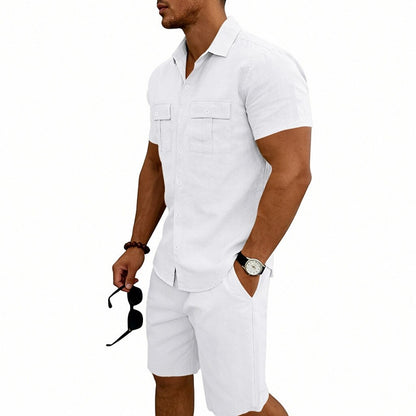 Men's Linen Shirt & Shorts Set