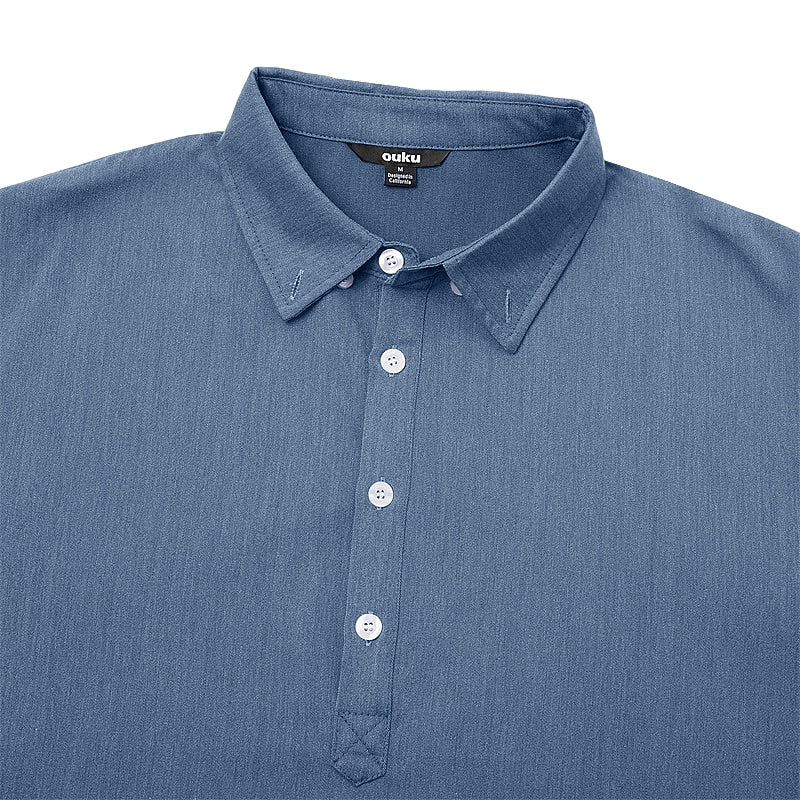 Long Sleeve Cotton Popover Shirt