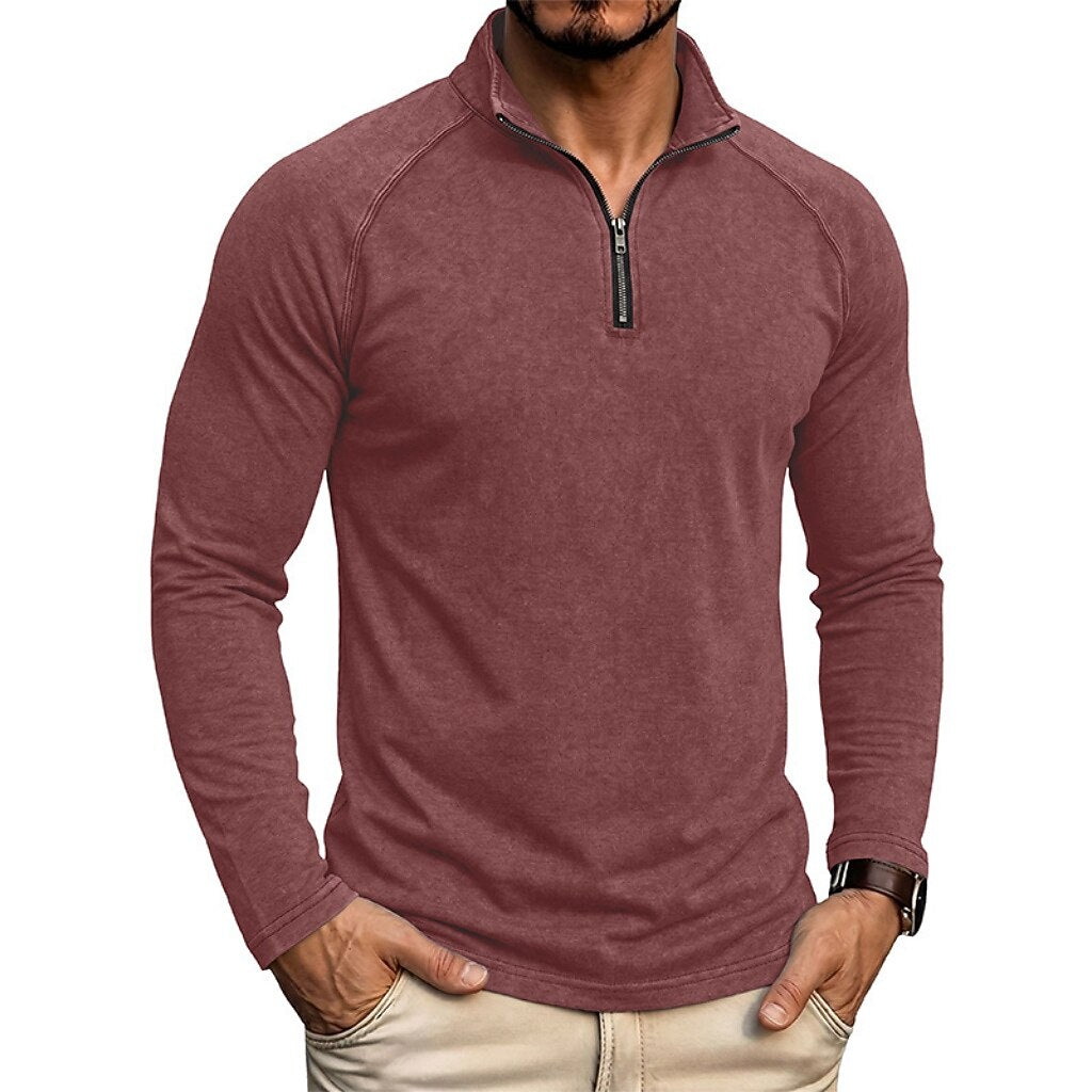 Relaxed Washed Cotton Henley Shirt
