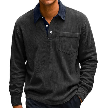 Colorblock Corduroy Polo Shirt