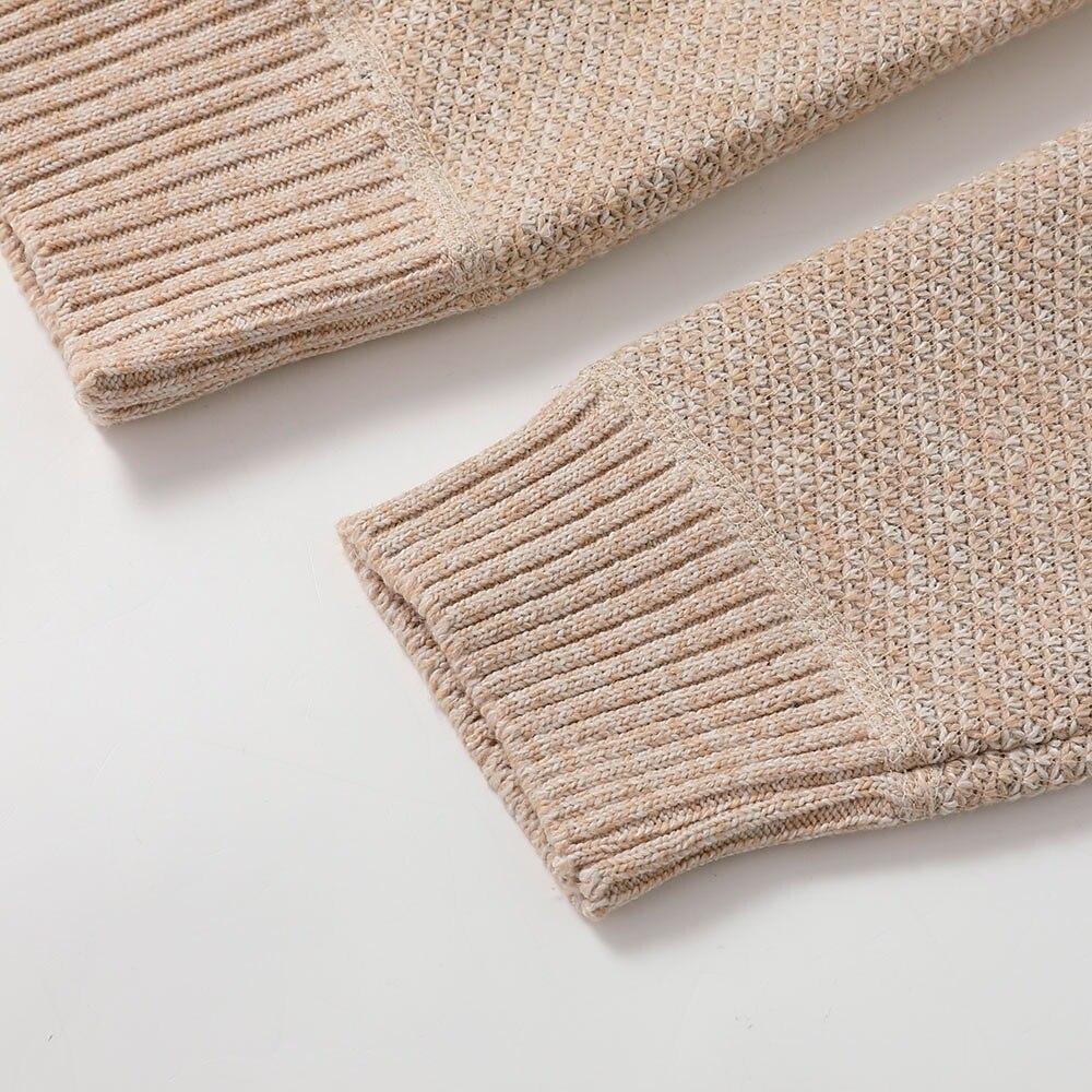 Fleece Ribbed Knit Zip Up Sweater