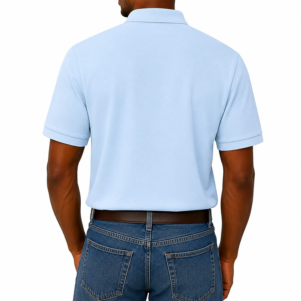Textured 100% Cotton Pique Polo Shirt